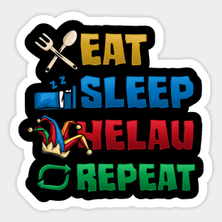 Eat Sleep Helau Repeat I Faschingsumzug design Sticker